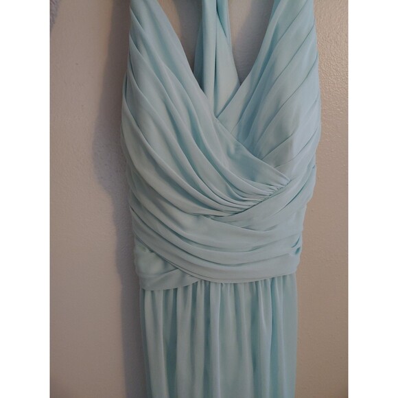 Davids Bridal Knee Length Bridesmaid Dress Ice Blue Size 16 - Picture 4 of 11
